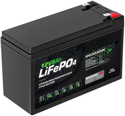 8AH 12 Volt επαναφορτιζόμενη μπαταρία ιόντων λιθίου Βαθύς κύκλος NCM BMS