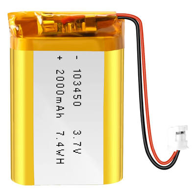 103450 Μπαταρία πολυμερών ιόντων λιθίου 3,7 V 57 g Επαναφορτιζόμενη μπαταρία ιόντων λιθίου 2000 mAh