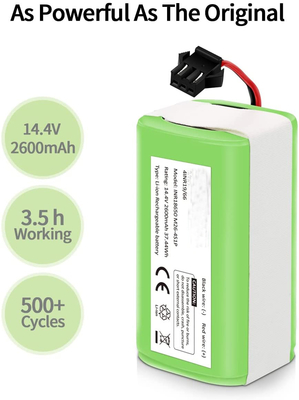 Ανταλλακτική ηλεκτρική σκούπα 14,4V 2600mAh Επαναφορτιζόμενη μπαταρία λιθίου 7,7kg