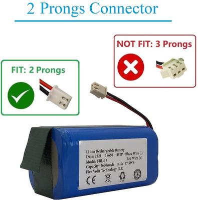 Προσαρμοσμένη μπαταρία 2600mah 14,8V 14,4V ιόντων λιθίου Επαναφορτιζόμενη OEM