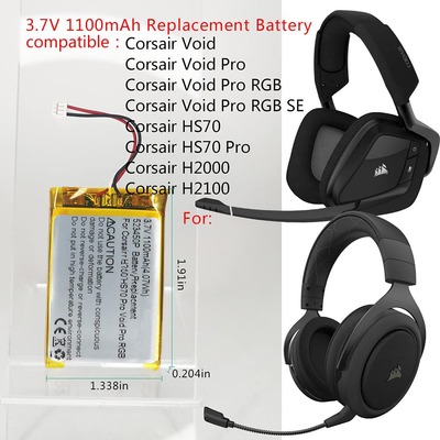 HS70 Li Polymer Battery Pack 3,7v 2600mAH Lipo Rechargeable Battery 3,7v