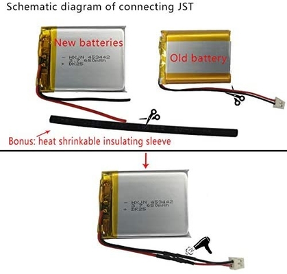 HS70 Li Polymer Battery Pack 3,7v 2600mAH Lipo Rechargeable Battery 3,7v